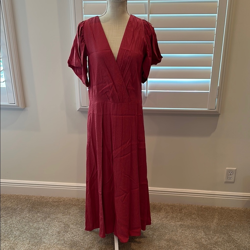 Ted Baker London Pink Tea Dress with Flutter Sleeves